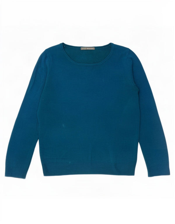 Maglione maglione con scollo a barca da donna Marks & Spencer UK 10 piccolo acrilico blu