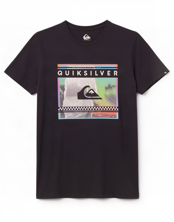 T-shirt grafica da uomo con vestibilità regolare Quiksilver, cotone medio blu navy