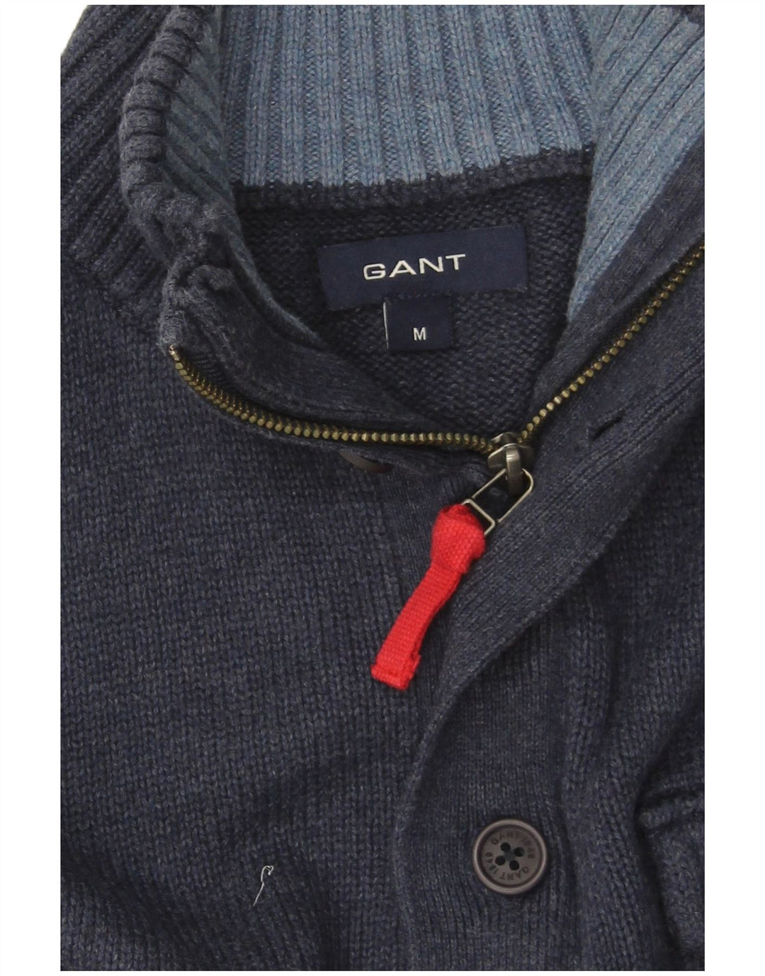 Gant Maglione da uomo con collo a bottoni blu navy medio