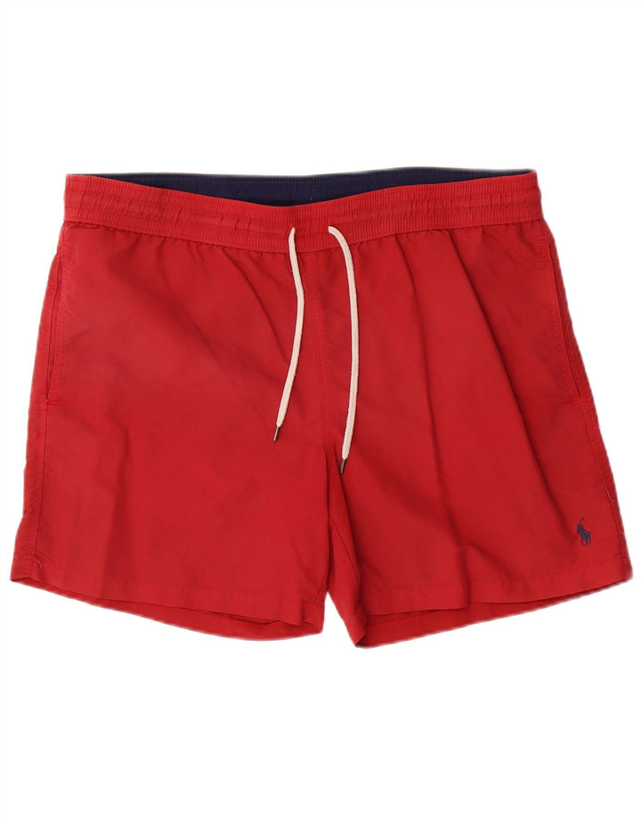 Pantaloncini da bagno da uomo Polo Ralph Lauren in nylon rosso medio