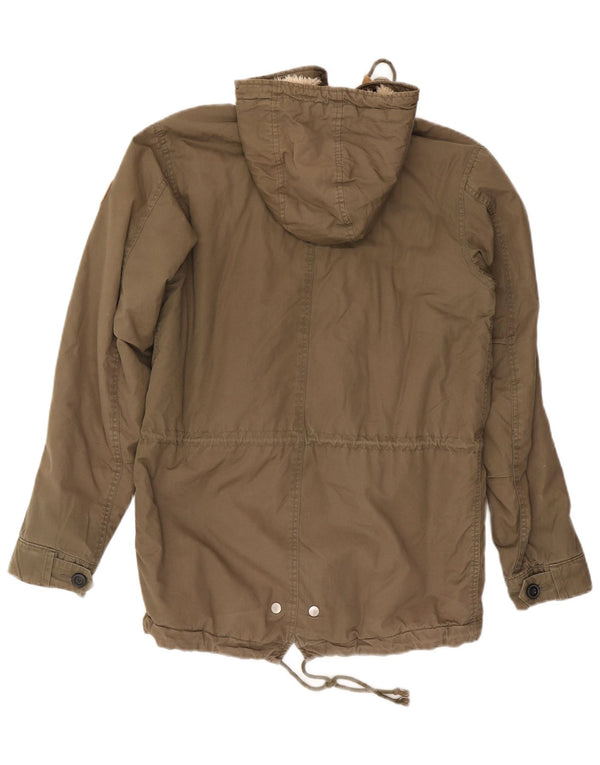 Giacca Parka con cappuccio da uomo Quiksilver UK 36 Small Khaki Cotton