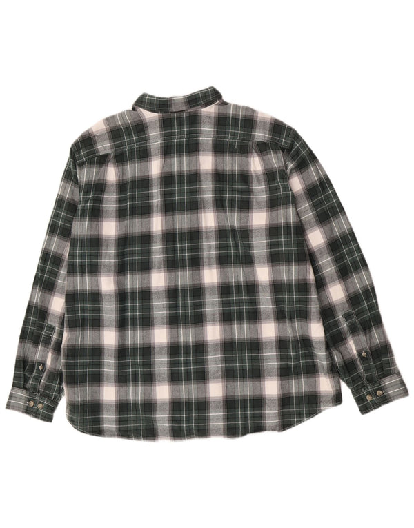 Eddie Bauer Camicia da uomo in flanella dalla vestibilità rilassata XL in cotone a quadri verdi