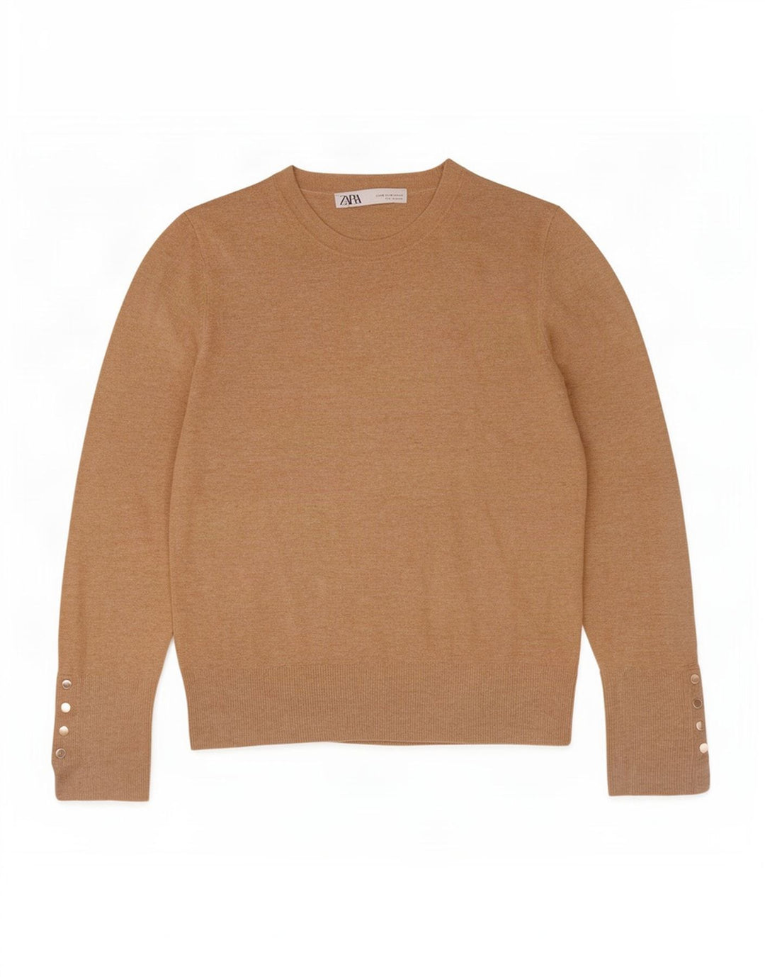 Maglione maglione girocollo da donna Zara UK 12 Beige medio