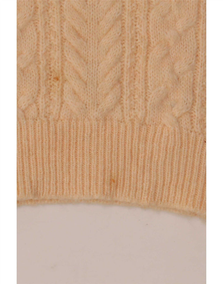 Maglione maglione girocollo da donna Zara UK 16 grande lana beige