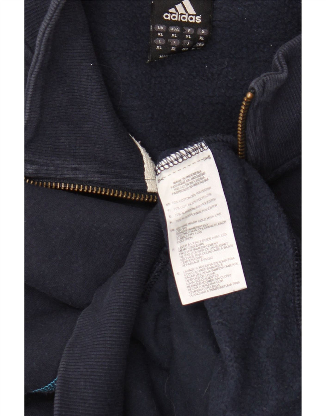 Giacca da ginnastica grafica da uomo Adidas XL in cotone blu navy