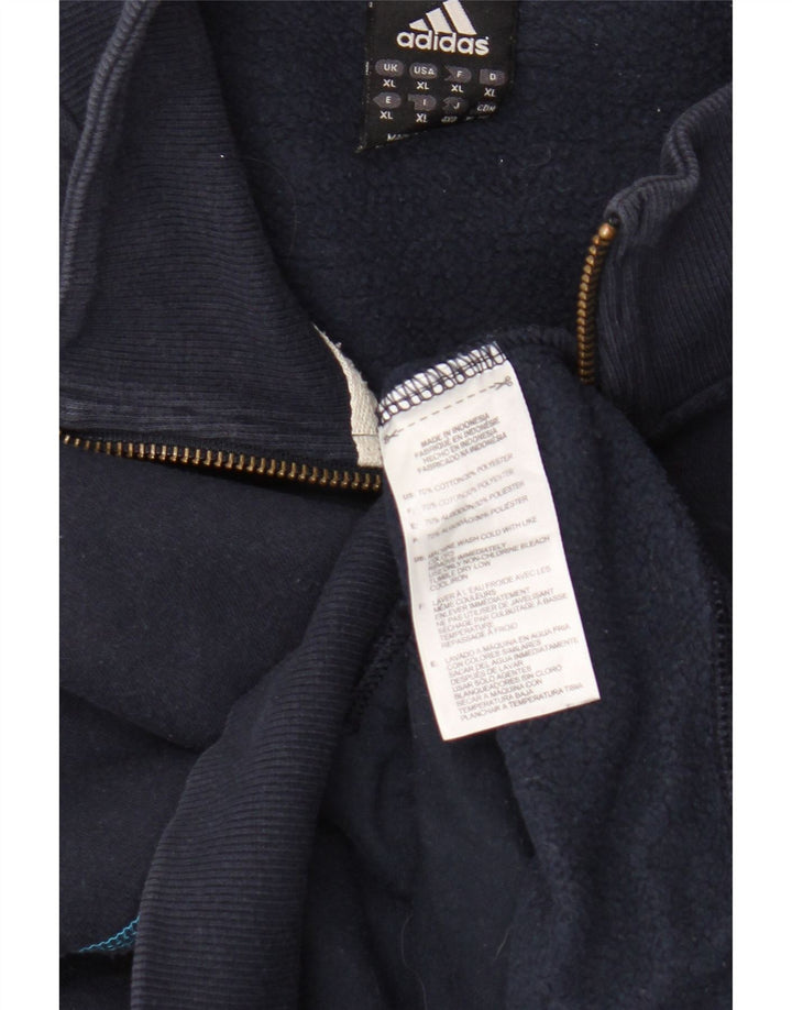 Giacca da ginnastica grafica da uomo Adidas XL in cotone blu navy