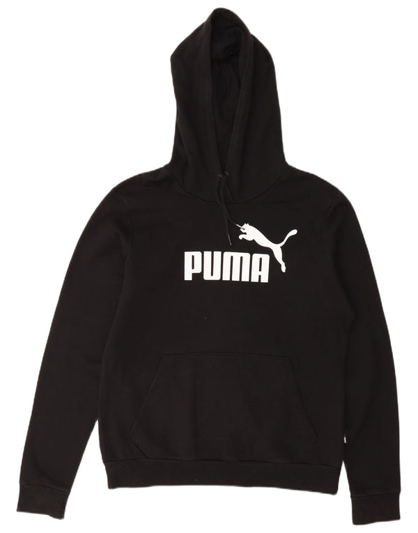 Felpa con cappuccio grafica da donna Puma UK 14 grande cotone nero