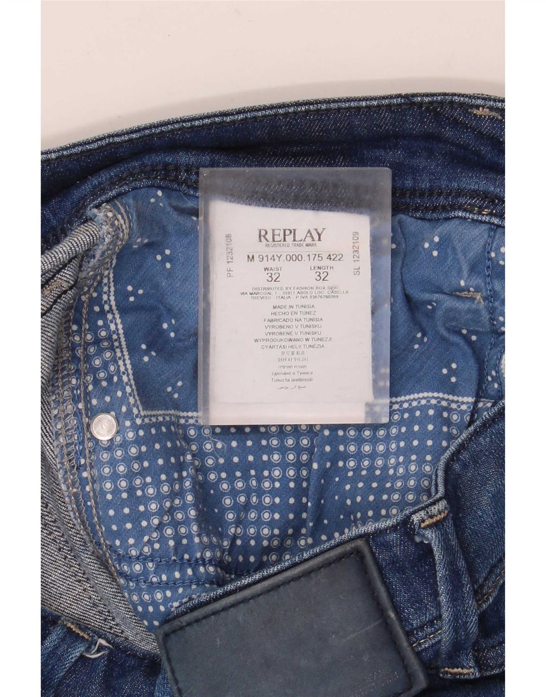Jeans slim da uomo Replay W32 L32 cotone blu
