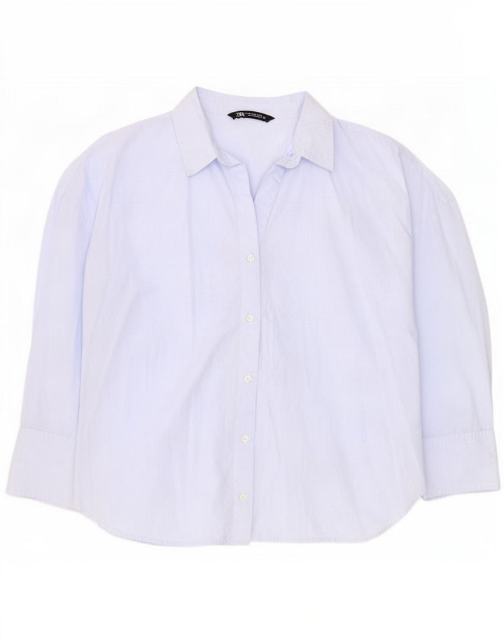 Camicia Zara da donna UK 20 2XL cotone blu