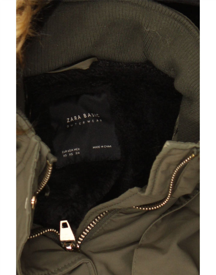 Giacca a vento con cappuccio da donna Zara UK 6 XS Cachi
