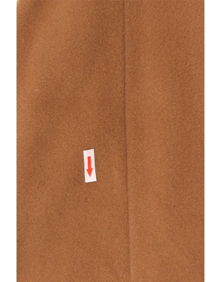 Cappotto doppiopetto vintage da donna UK 12 in lana marrone medio