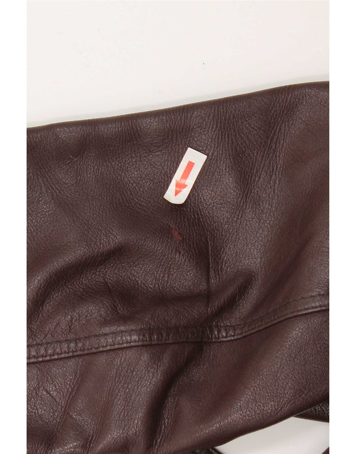 Cappotto in pelle da donna vintage UK 14 Pelle bordeaux media