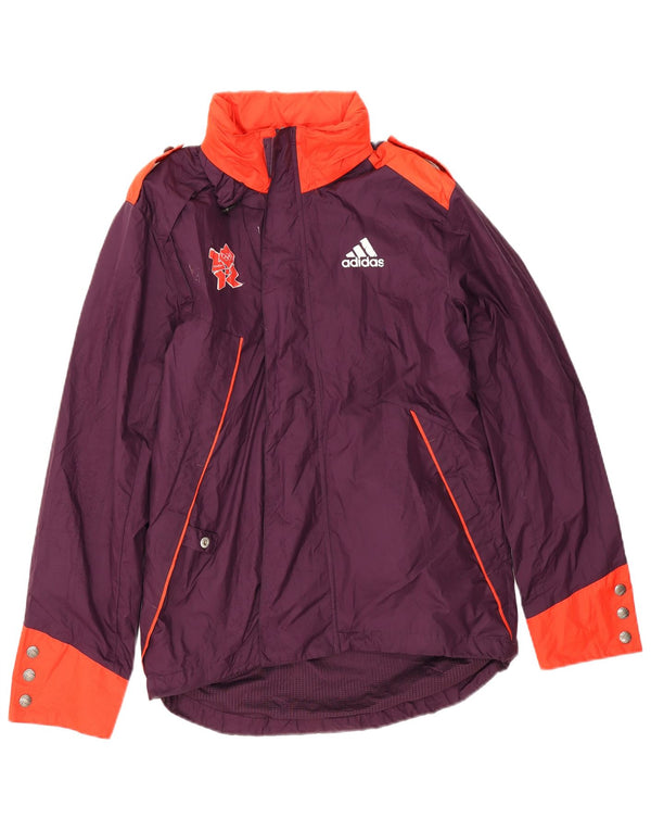 Giacca antipioggia grafica militare da uomo Adidas UK 34 XS viola colorblock