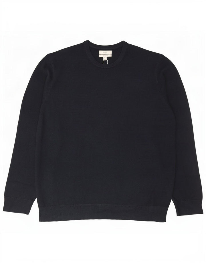 Maglione maglione girocollo da uomo Marks & Spencer 2XL acrilico blu navy