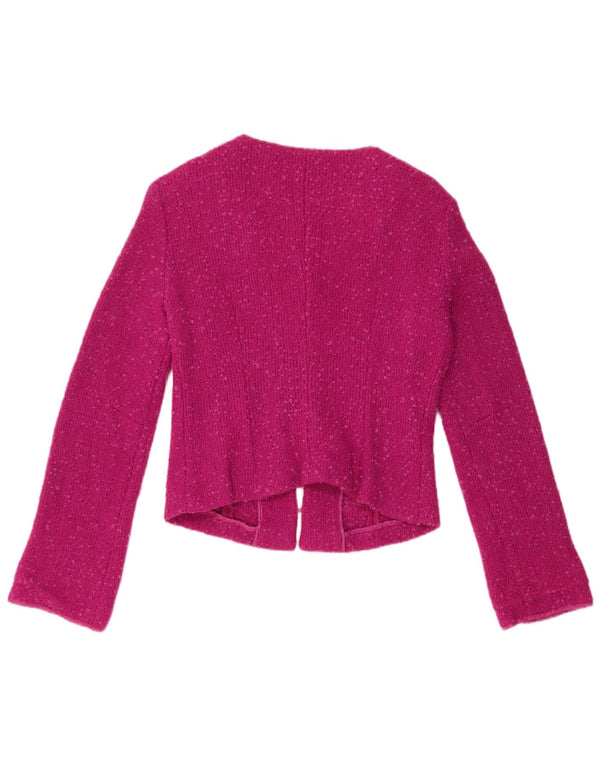 Mariella Burani Maglione Bolero da donna UK 14 Grande Lana Vergine Bordeaux