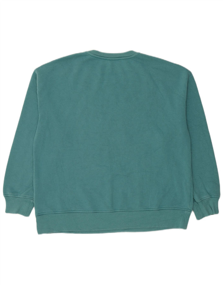 Felpa oversize con grafica da donna Zara, maglione UK 10, piccola, cotone blu