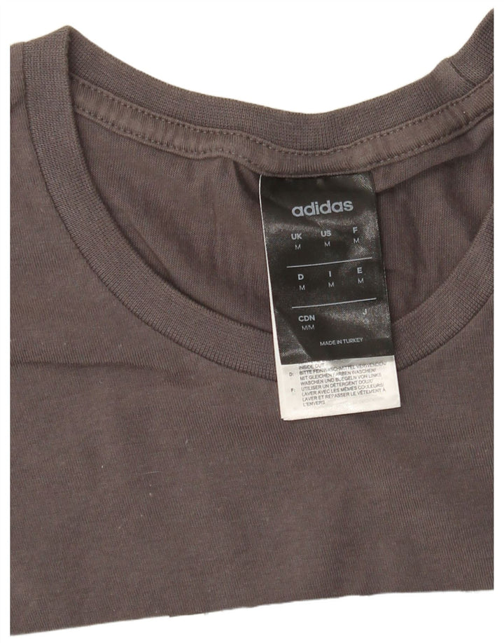T-shirt grafica da uomo Adidas Top in cotone grigio medio