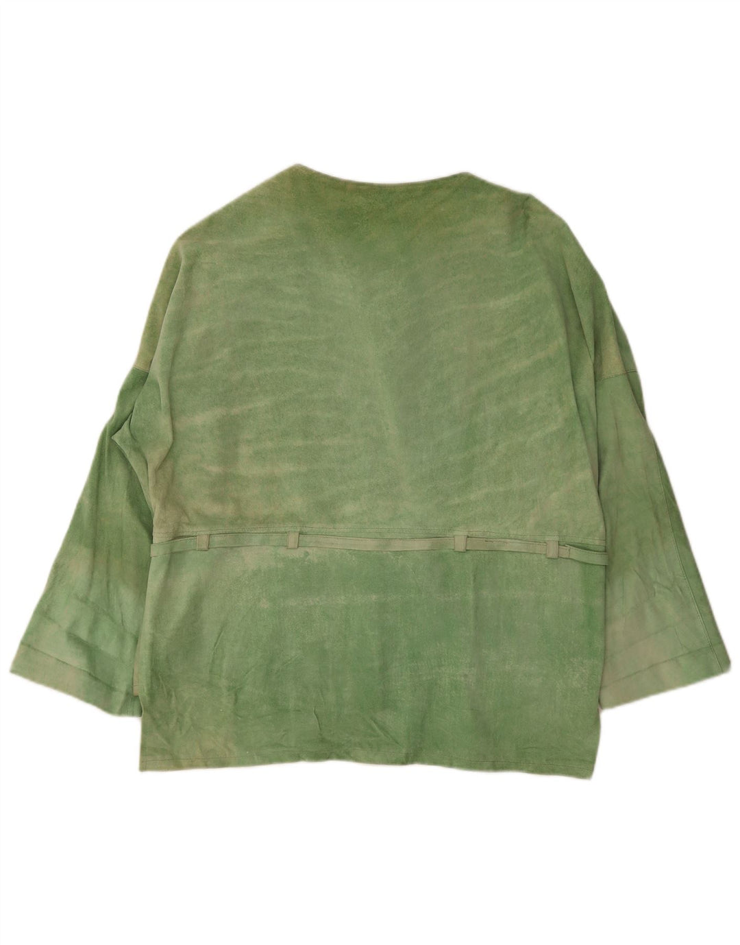 Giacca vintage in pelle scamosciata da donna UK 20 2XL Verde