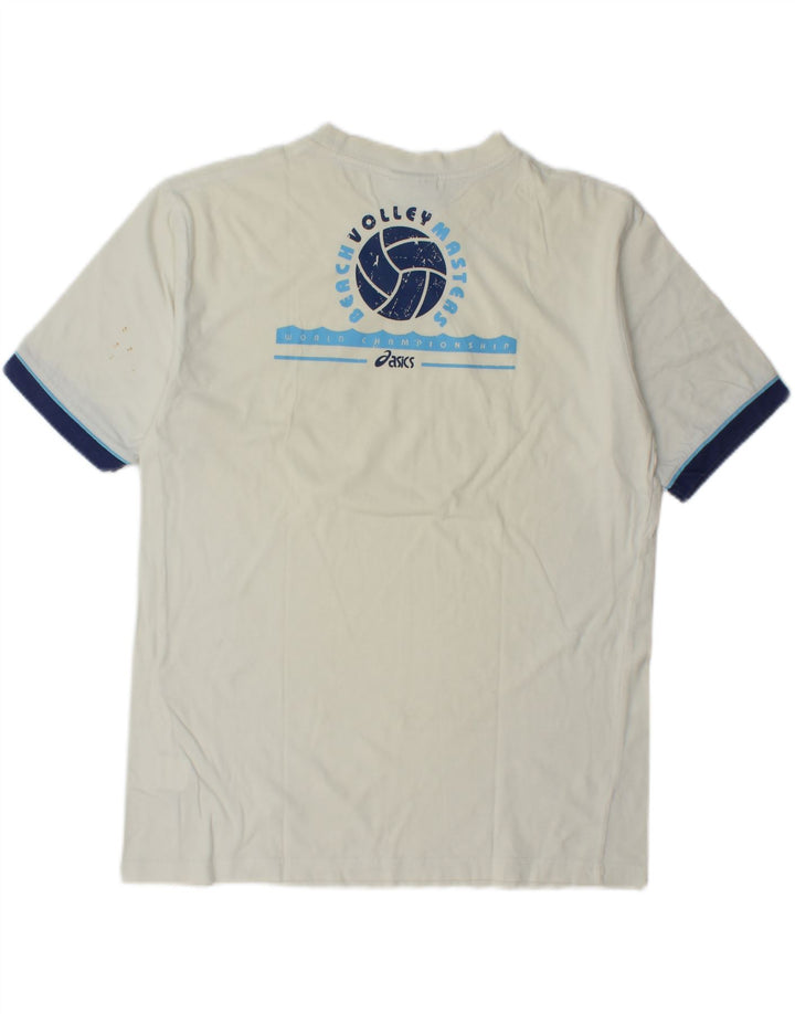 T-shirt grafica da uomo Asics, taglia grande, in cotone color block bianco