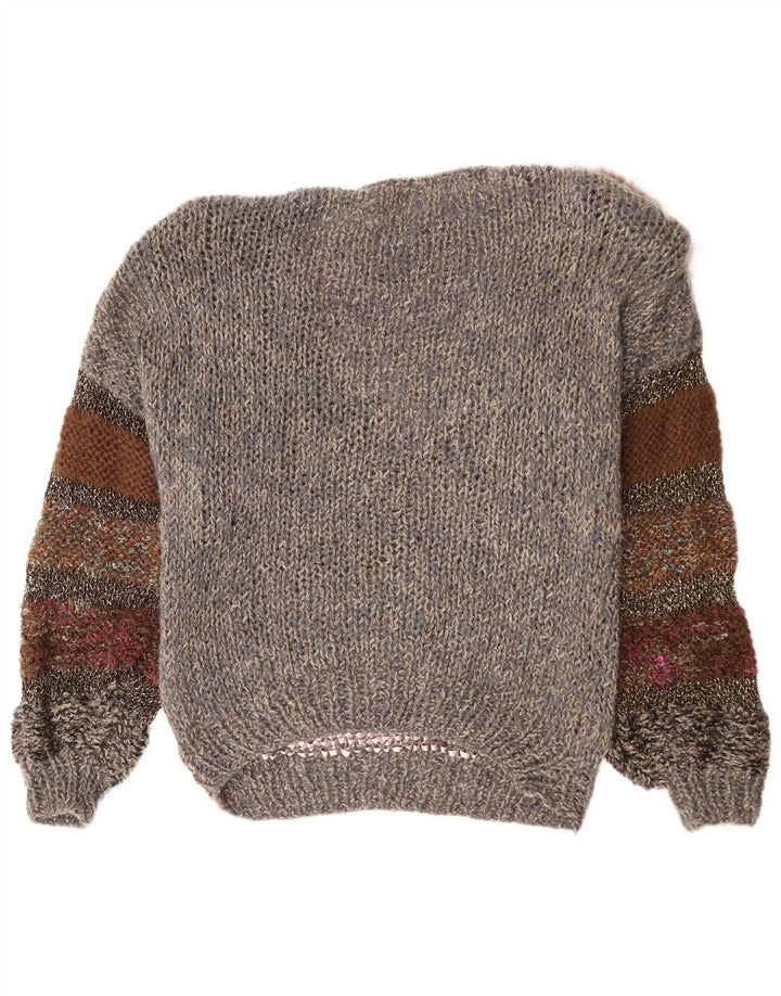 Maglione maglione con scollo a barca da donna VINTAGE EU 40/42 Colore grigio medio