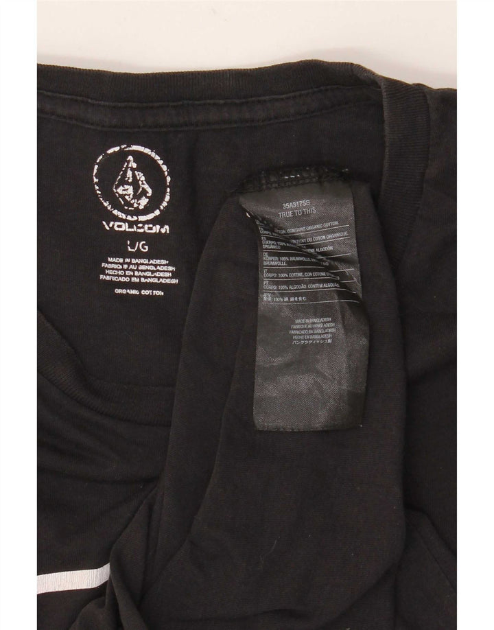 T-shirt grafica da uomo Volcom Top grande in cotone nero