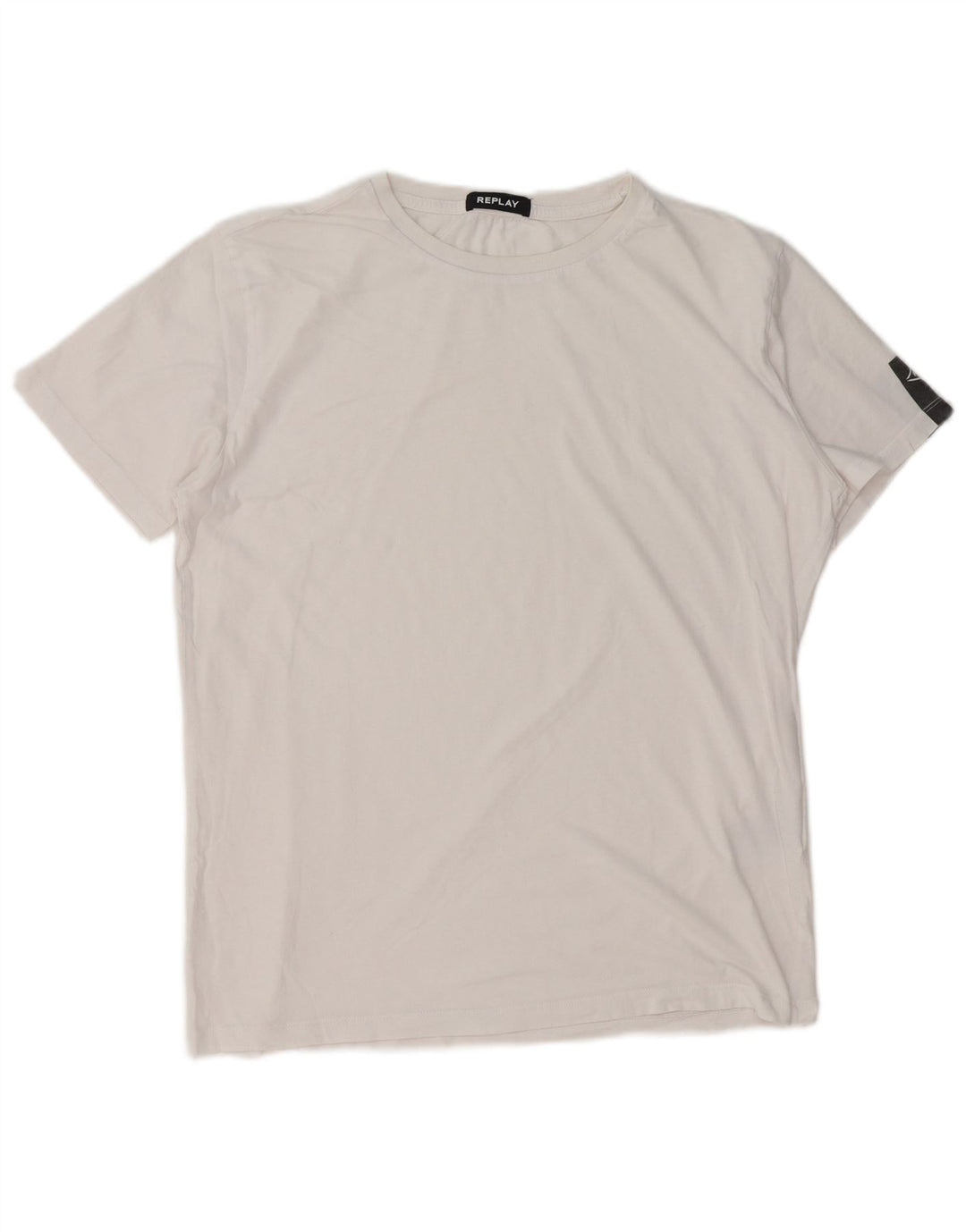 T-shirt grafica da uomo Replay Top grande in cotone bianco