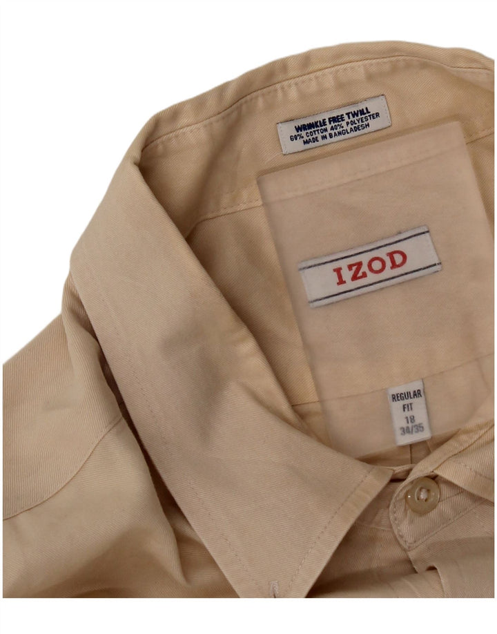 Camicia Izod da uomo vestibilità regolare taglia 18 2XL cotone beige