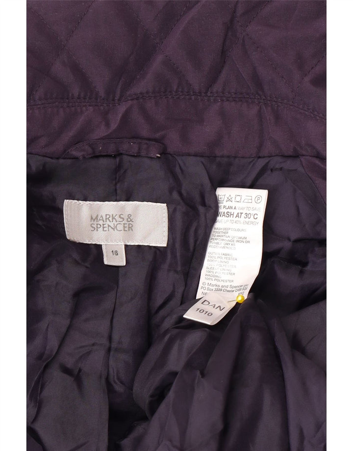 Giacca trapuntata da donna Marks & Spencer UK 16 grande poliestere viola