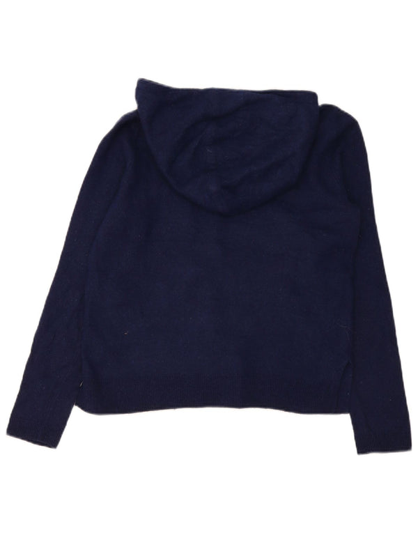 Maglione maglione con cappuccio da donna Massimo Dutti UK 10 piccolo lana blu navy