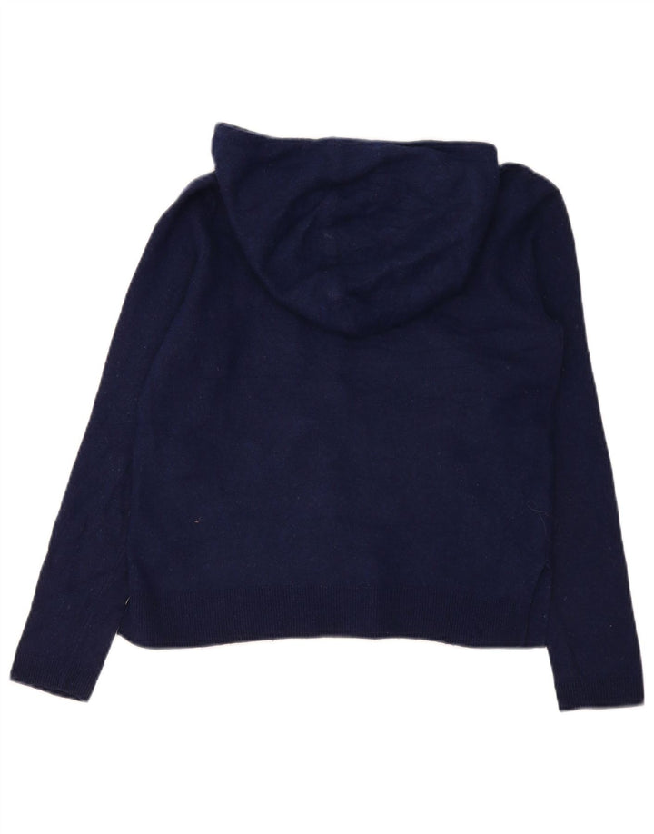 Maglione maglione con cappuccio da donna Massimo Dutti UK 10 piccolo lana blu navy