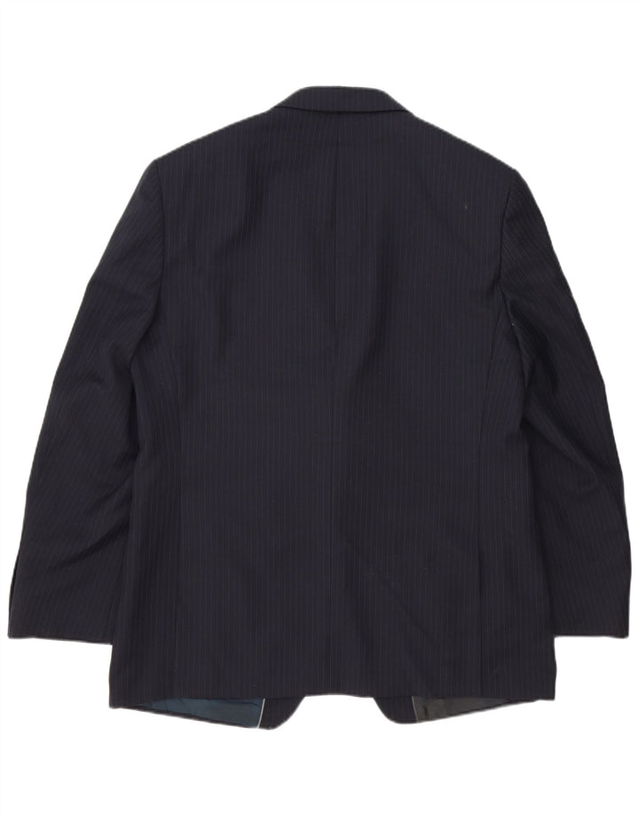 Giacca blazer a 2 bottoni da uomo Marks & Spencer UK 42 XL gessato blu navy