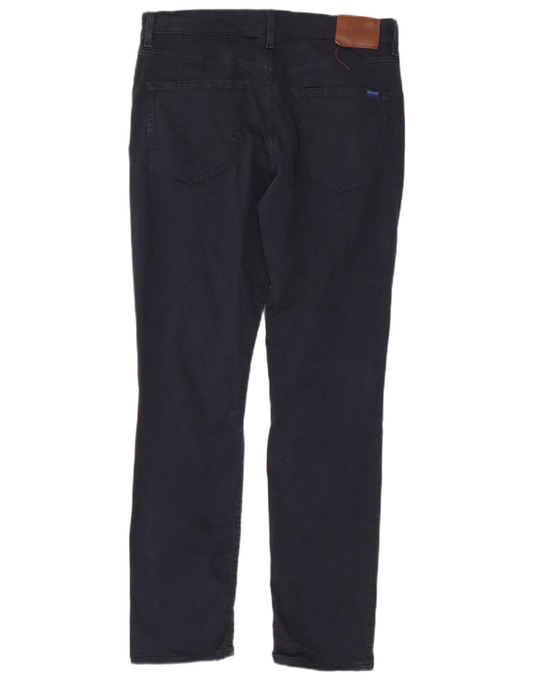 Pantaloni casual slim da uomo Gant W34 L32 cotone blu navy