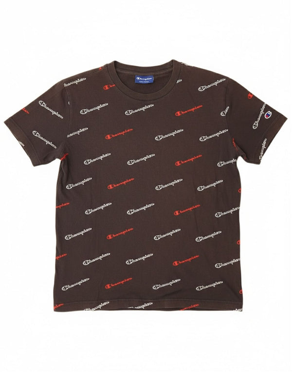 T-shirt grafica da uomo Champion Top XS in cotone nero