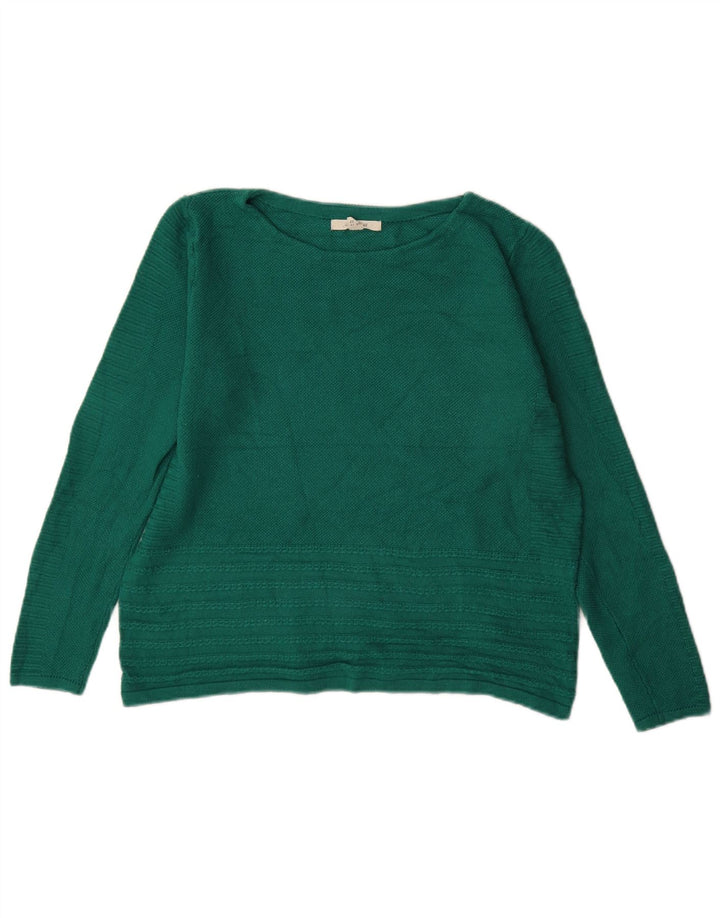 Maglione maglione oversize con scollo a barca da donna di White Stuff UK 10 piccolo verde