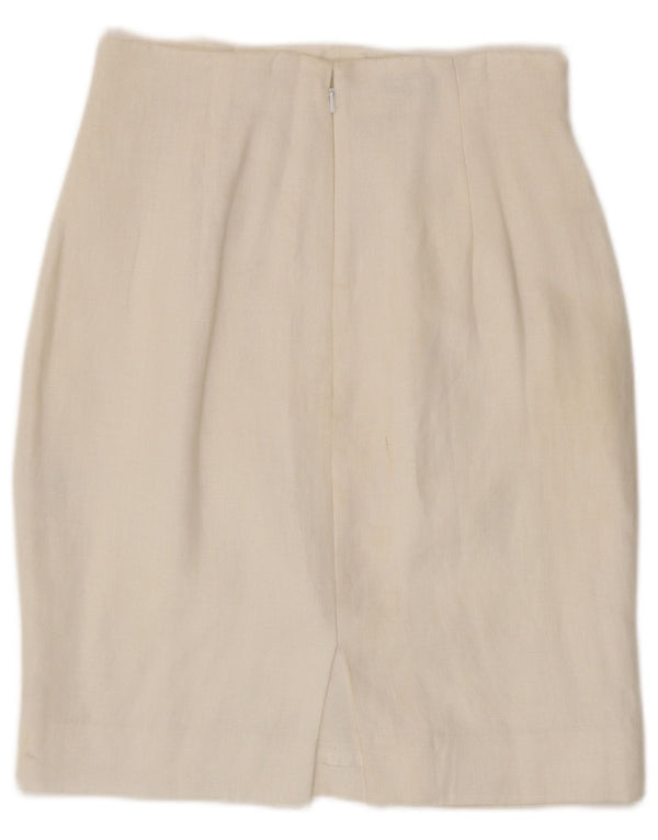 HOBBS Womens Pencil Skirt UK 10 Small W28  White Linen
