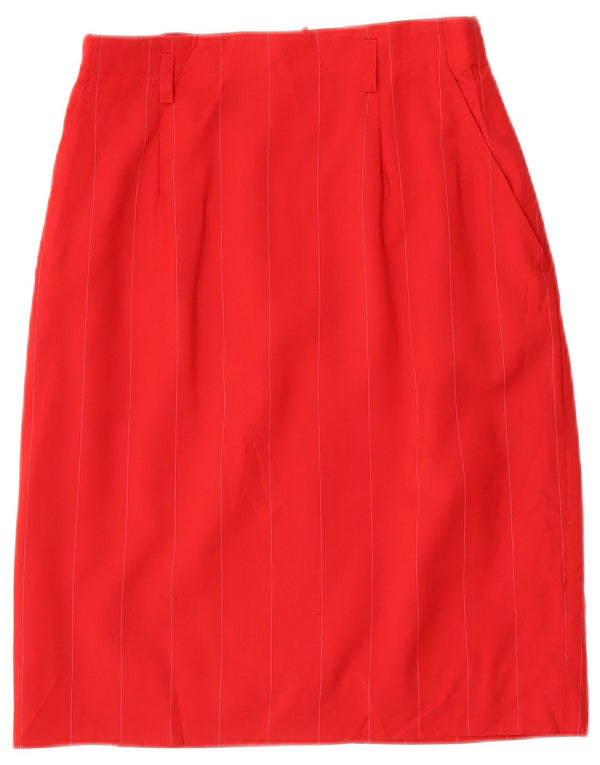 RALPH LAUREN Gonna dritta a vita alta da donna US 4 Small W24 Gessato rosso