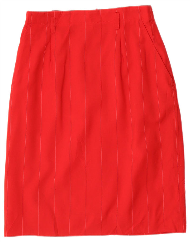 RALPH LAUREN Gonna dritta a vita alta da donna US 4 Small W24 Gessato rosso