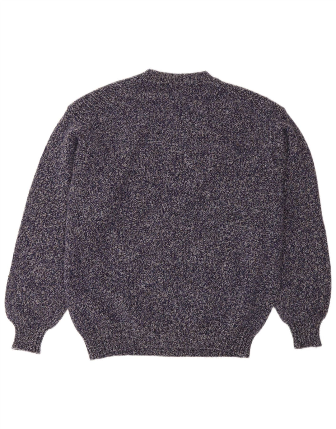 Maglione maglione girocollo da uomo Benetton grande viola screziato