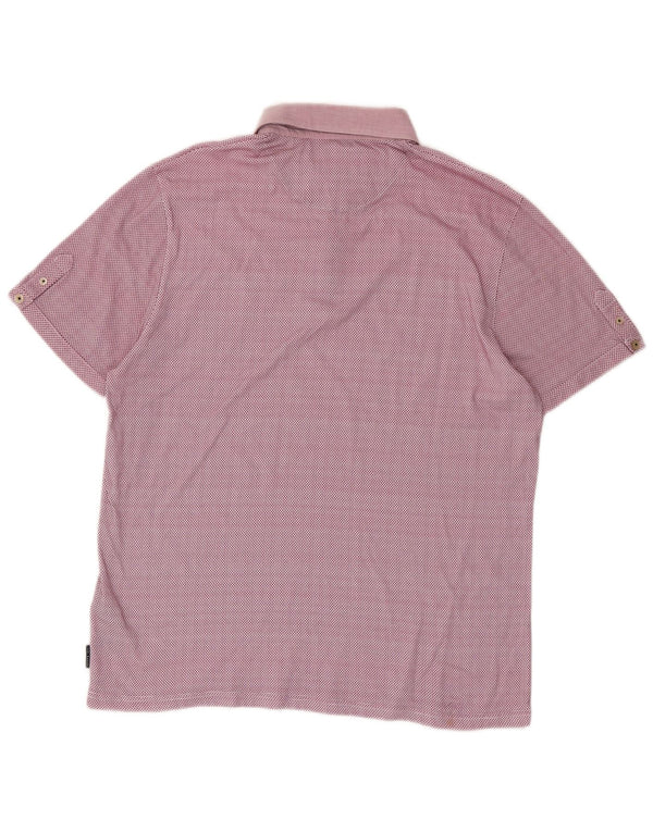 Polo da uomo Ted Baker taglia 6 2XL cotone geometrico rosa