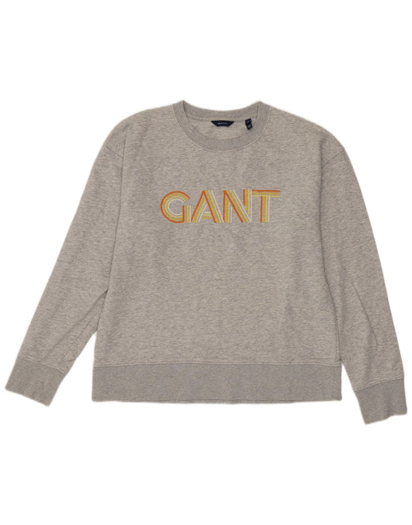 Felpa grafica da donna Gant Maglione UK 14 Cotone grigio medio