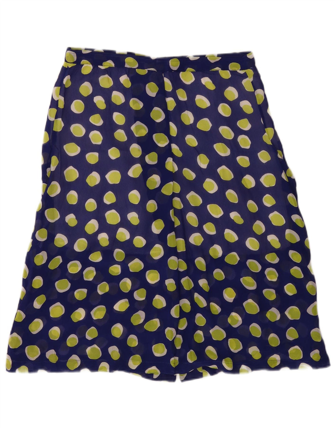 Gonna a trapezio vintage da donna W30 media blu navy maculata