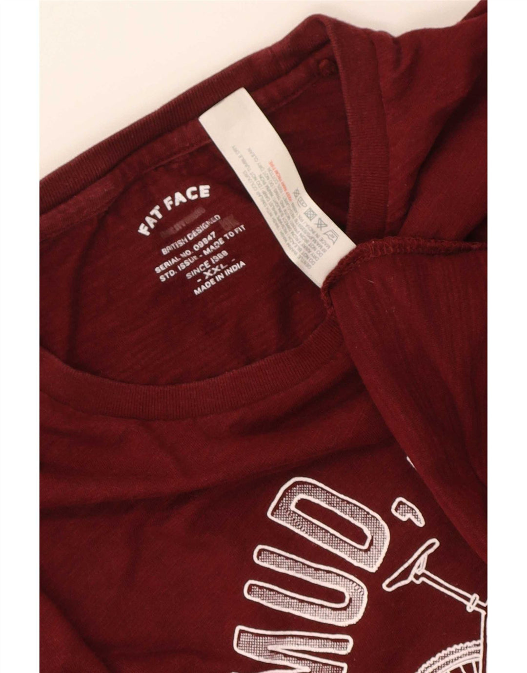 T-shirt grafica da uomo Fat Face Top 2XL in cotone marrone