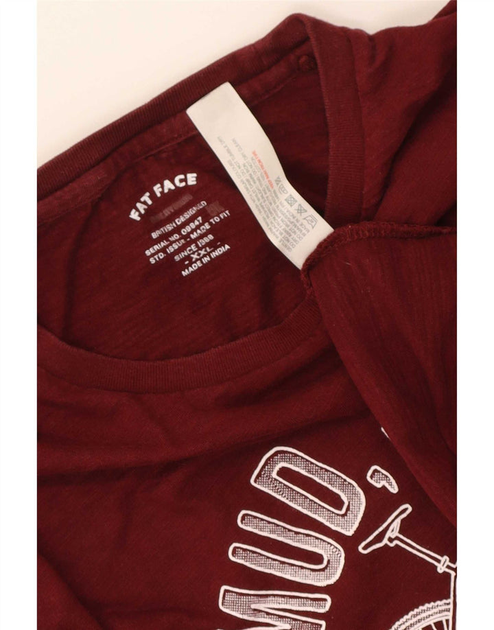 T-shirt grafica da uomo Fat Face Top 2XL in cotone marrone