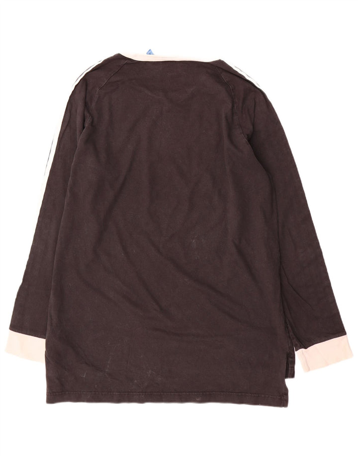 Top Adidas da uomo a maniche lunghe grande in cotone color block nero