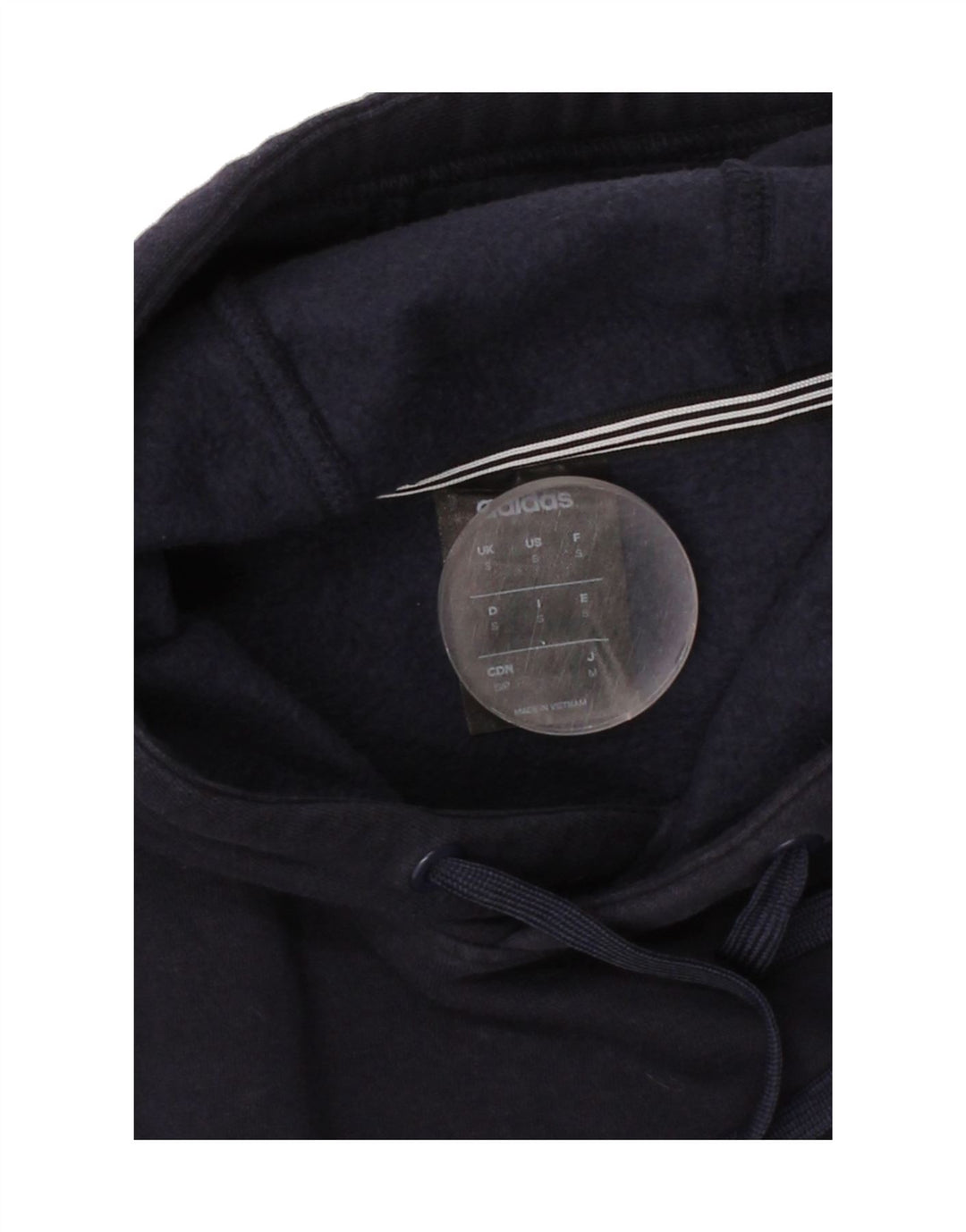 ADIDAS Mens Graphic Hoodie Jumper Small Navy Blue Vintage Adidas and Second-Hand Adidas from Messina Hembry 