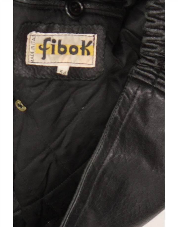 Giacca in pelle da uomo Fibok IT 54 2XL Pelle nera