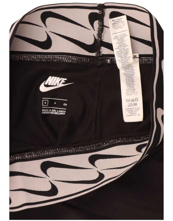 Leggings grafici da donna NIKE UK 10 piccoli in cotone nero
