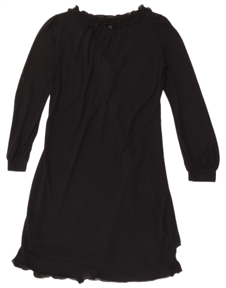 Abito a trapezio a maniche lunghe da donna Marlboro Classics UK 10 piccolo nero