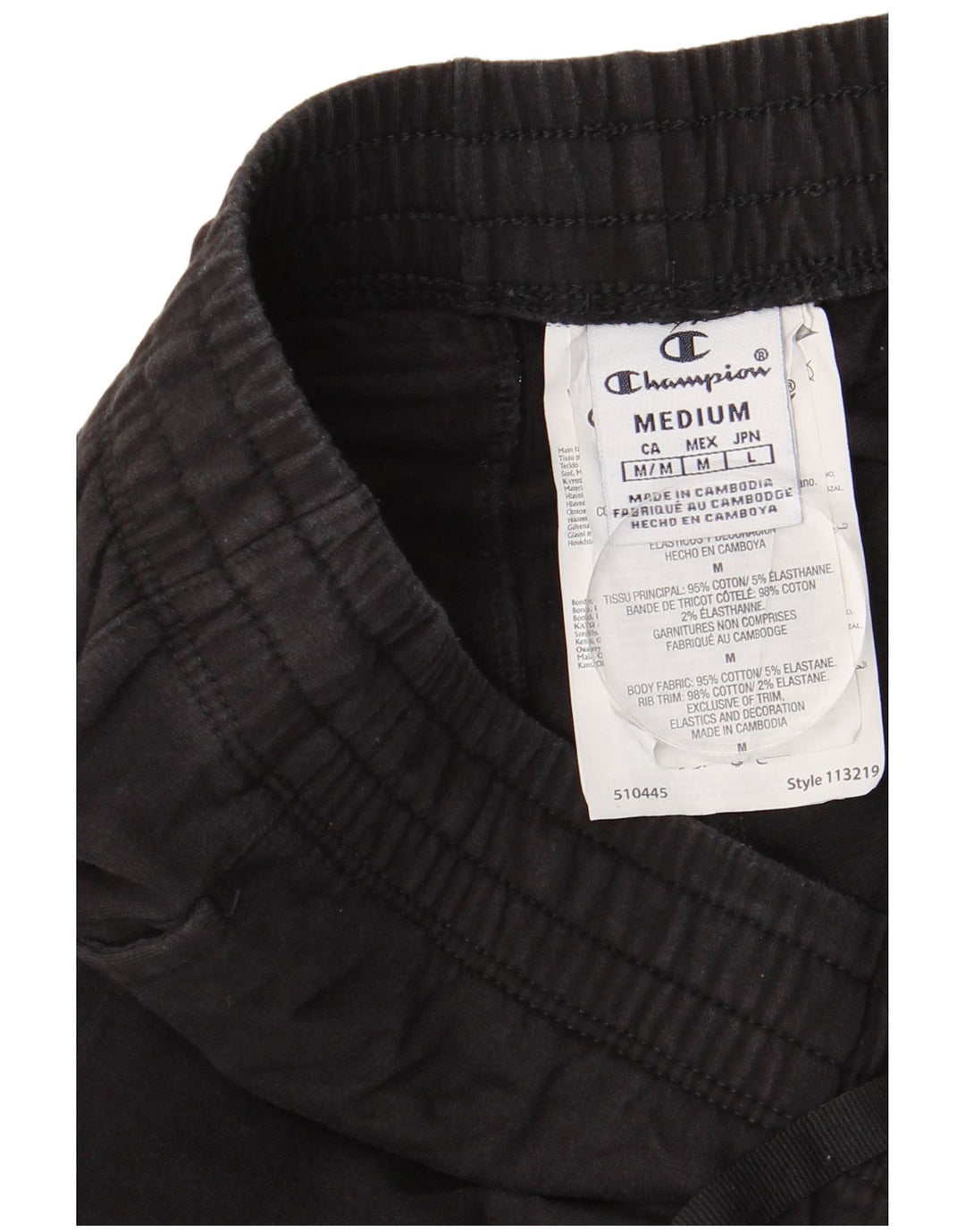 CHAMPION Pantaloni da tuta con grafica da donna Joggers UK 14 Medium Nero