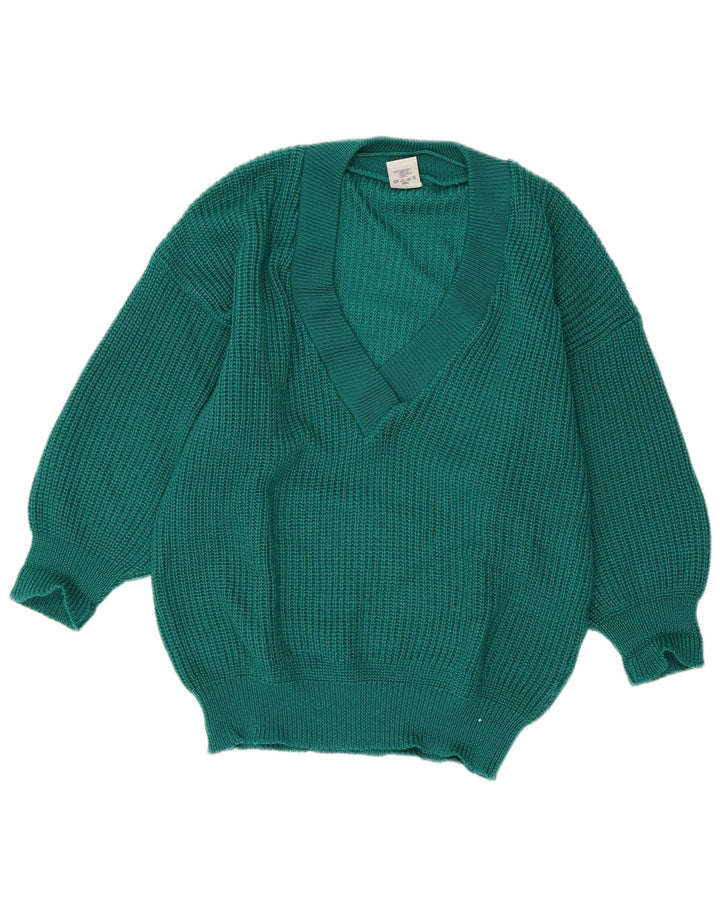 Maglione oversize da donna ECCO con scollo a V EU 40/42 Acrilico verde medio